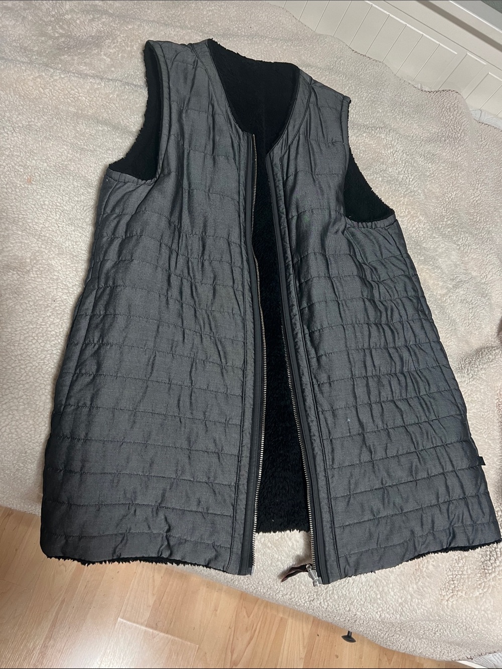Lululemon Quilted Reversible Vest in Charcoal Gray